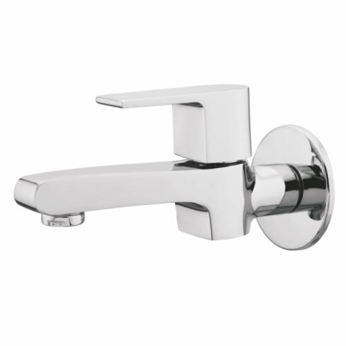 Bib Cock Long Body with Wall Flange Chrome
